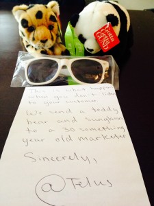 Sunglasses & Teddy Bear along with my Note.