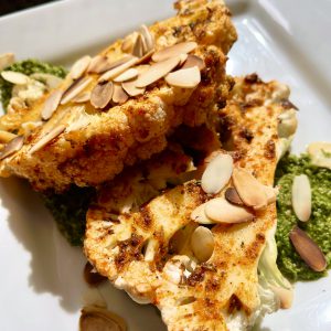Stop Hating Haters Of Cauliflower And Turn Them Into Believers With This Amazing Cauliflower Steak And Homemade Pesto Sauce